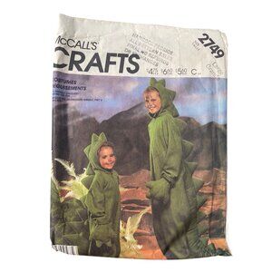 80s McCalls 2749 Dinosaur Costume Pattern Size Large Green DIY Sewing Craft CUT